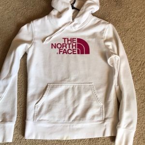 The north face White and magenta hoodie